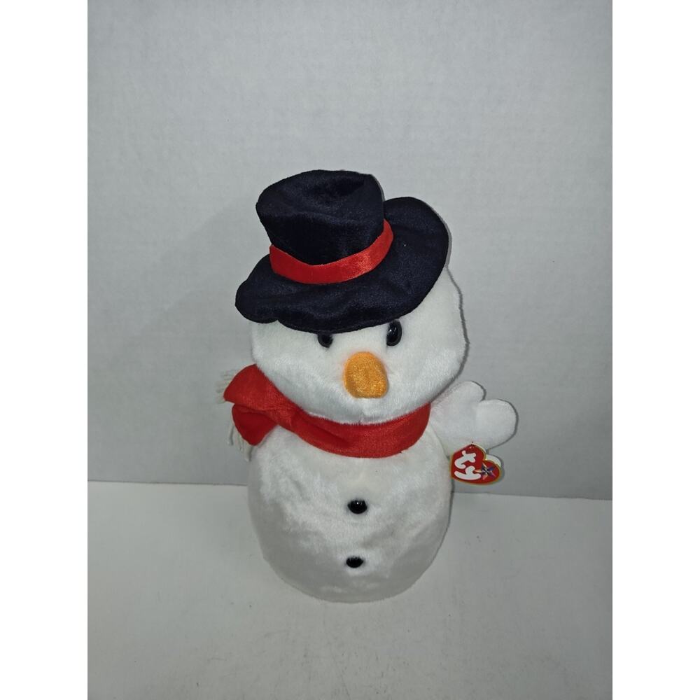 2001 TY Beanie Buddy Snowball The Snowman 12" Collectible Plush Winter Scarf Hat